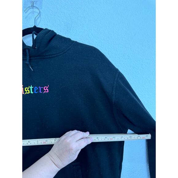 Women's Black Sisters Embroidered Sweatshirt Hoodie Medium - Picture 3 of 10